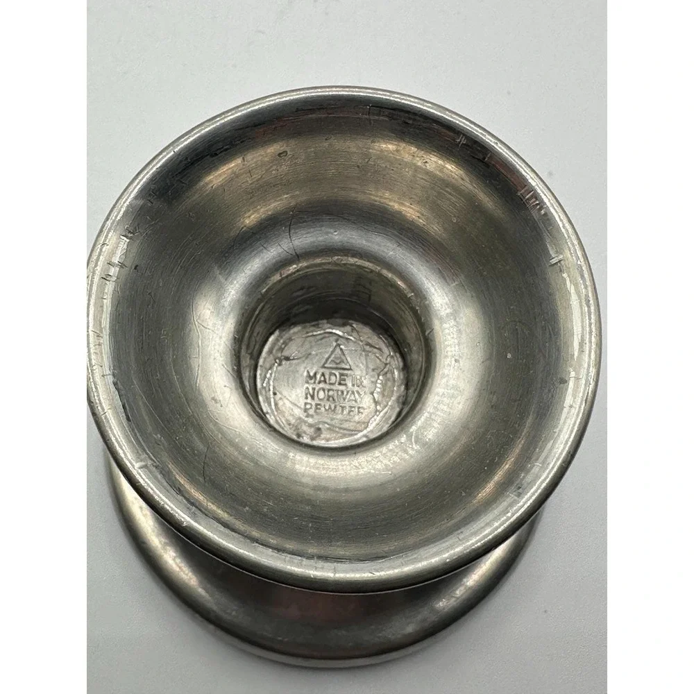 Elegant Haugrud Norwegian Pewter Taper Candlestick Silver Tone Home Decor